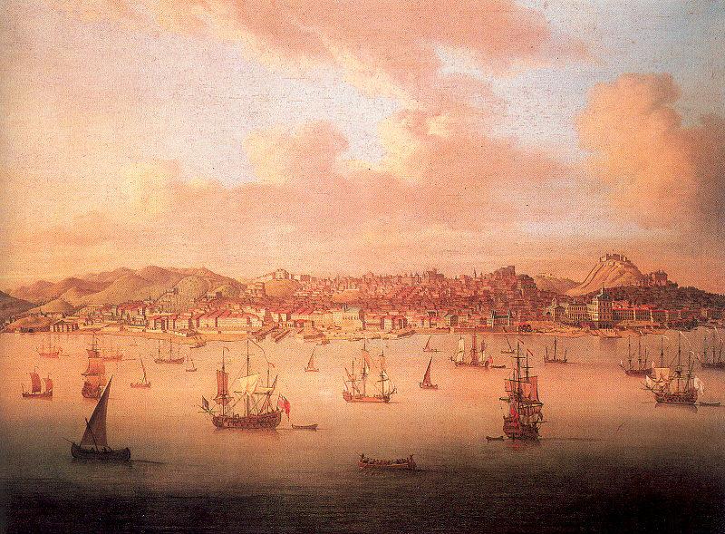  The British Fleet Sailing into Lisbon Harbor